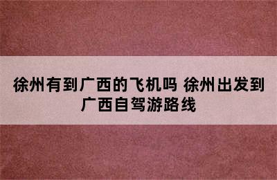 徐州有到广西的飞机吗 徐州出发到广西自驾游路线